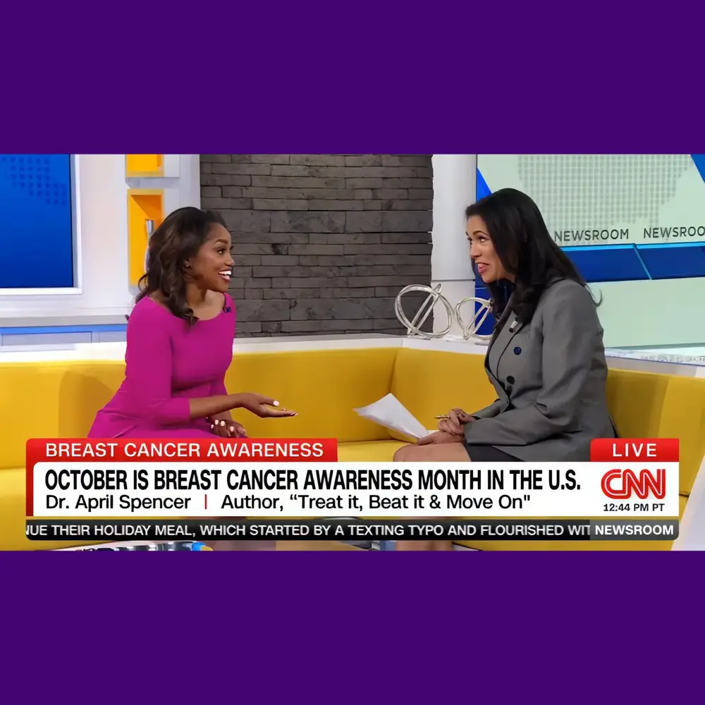 Dr. April Spencer Featured on CNN to Discuss the Current State of Breast Cancer and Her New Book “Treat it, Beat it & Move On!”
In a powerful interview with CNN anchor Fredricka Whitfield, Dr. April Spencer, a leading breast cancer surgeon and author, shared vital insights on the current state of breast cancer, including rising trends in young women, the importance of early detection, and innovative treatments that are changing lives.
Dr. Spencer also introduced her new book, Treat it, Beat it & Move On, a spiritual guide for patients navigating the cancer journey, offering a holistic approach to prevention, treatment, and thriving beyond a diagnosis. This CNN segment offers hope and essential strategies for thriving through breast cancer and life’s challenges, empowering audiences everywhere.