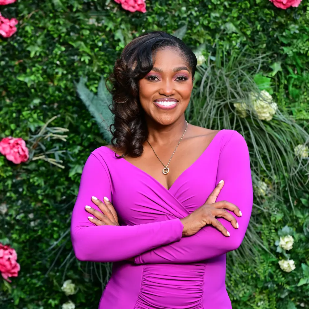 Dr. April Spencer in pink dress for book cover