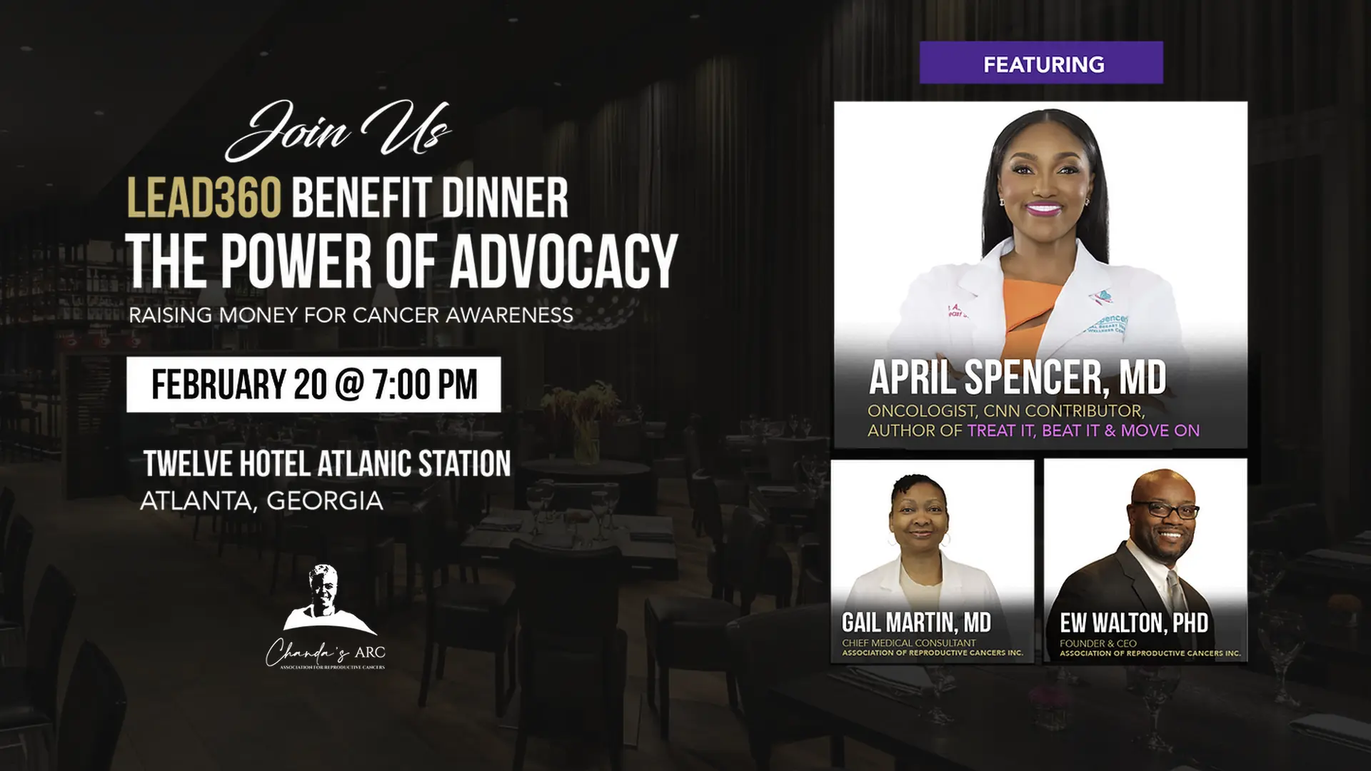 2025 Lead 360 Benefit Dinner featuring Dr. April Spencer