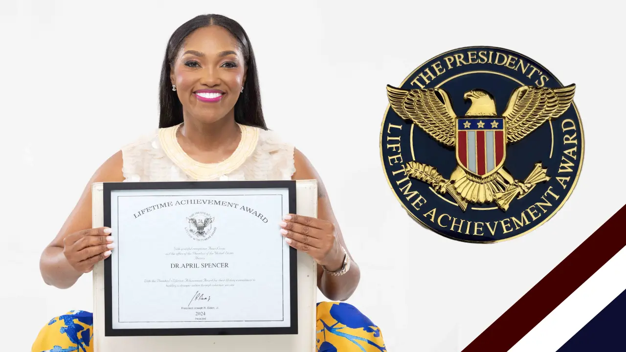 Dr. April Spencer awarded the Presidents Lifetime Achievement Award