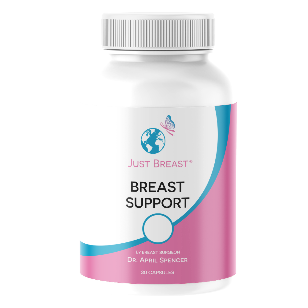 Just Breast Breast Support Supplement created by Female Breast Surgeon, Dr. April L Spencer.